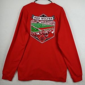 Champion Arkansas State Red Wolves Shirt Mens 2XL Red A-State Pocket Long Sleeve